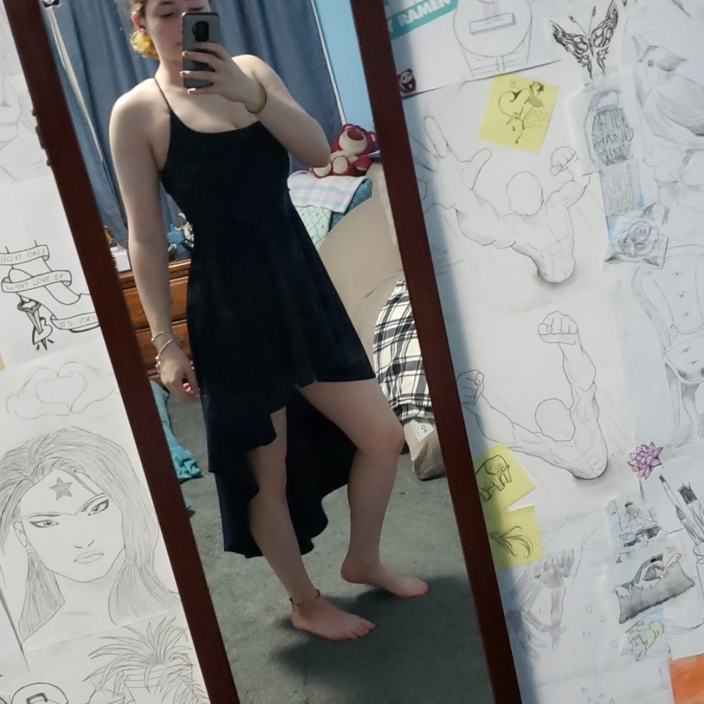 Navy Blue High/Low Dress